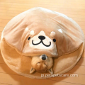 短い豪華な丸い犬のベッド毛布のペットベッド